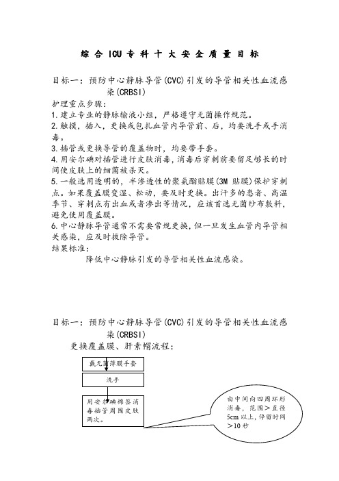 ICU的十大安全目标