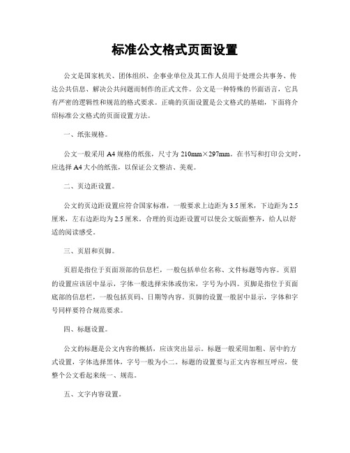 标准公文格式页面设置