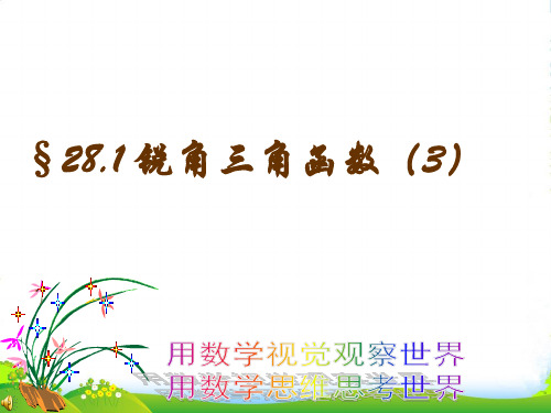 人教版九年级数学下册第二十八章《28.1 锐角三角函数3》优质课课件
