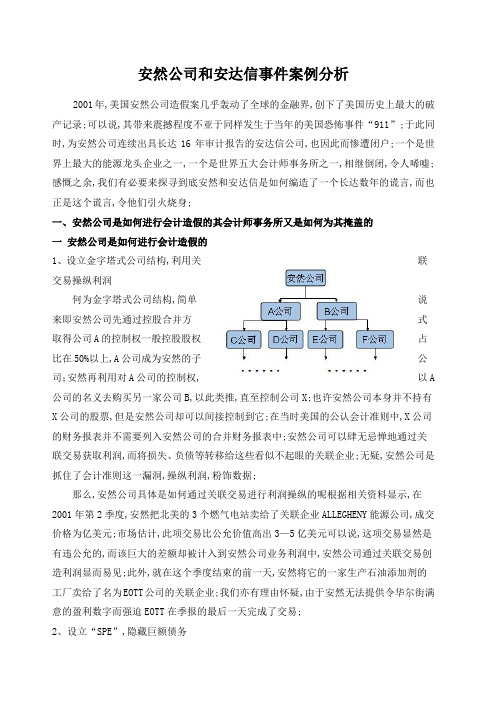 安然公司和安达信事件案例分析