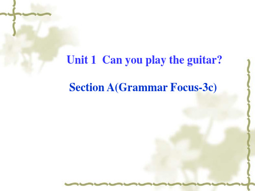 人教版七年级英语下 Unit 1 Section A(Grammar Focus-3c)课件