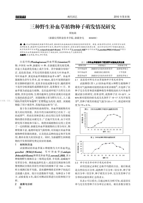 三种野生补血草植物种子萌发情况研究