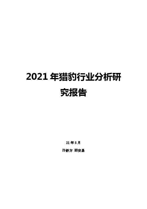 2021年猎豹行业分析研究报告