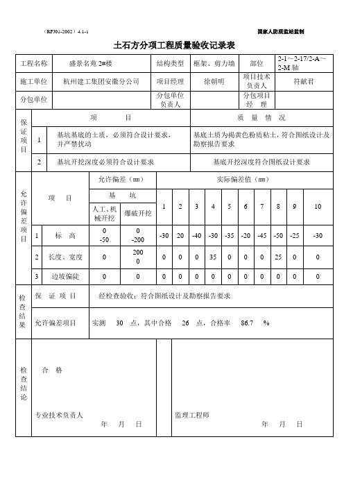 人防检验批