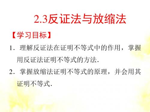 2.3 反证法与放缩法(优秀经典公开课比赛课件)