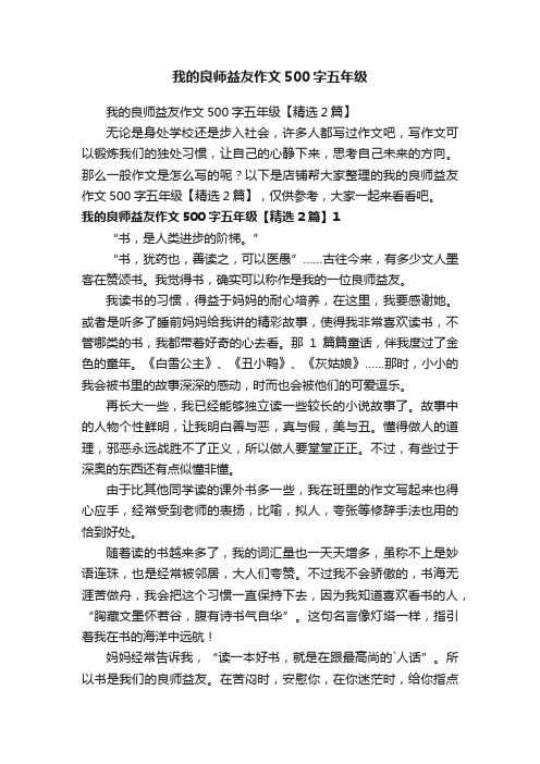 我的良师益友作文500字五年级