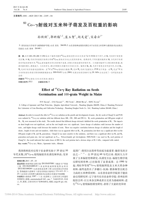 _60_Co_射线对玉米种子萌发及百粒重的影响_孙欣欣