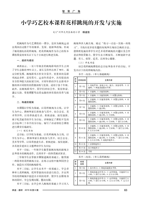 小学巧艺校本课程花样跳绳的开发与实施