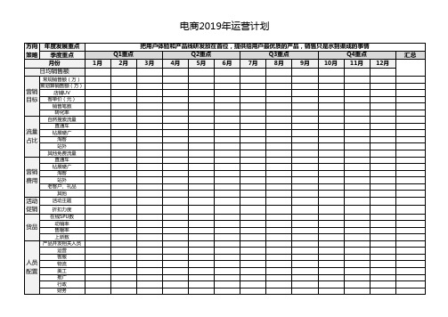 电商年运营计划