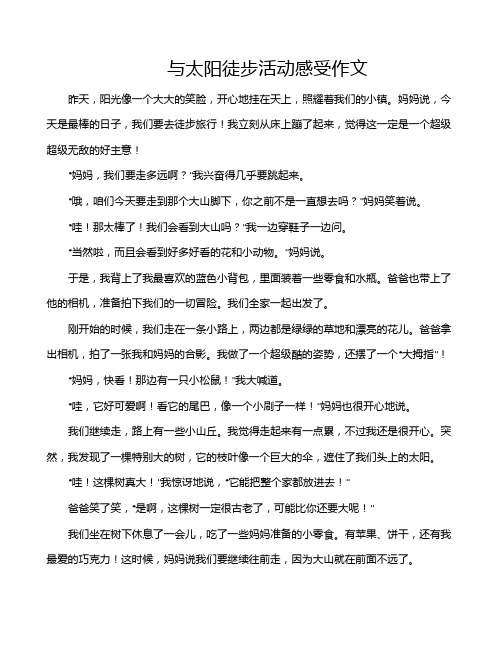 与太阳徒步活动感受作文