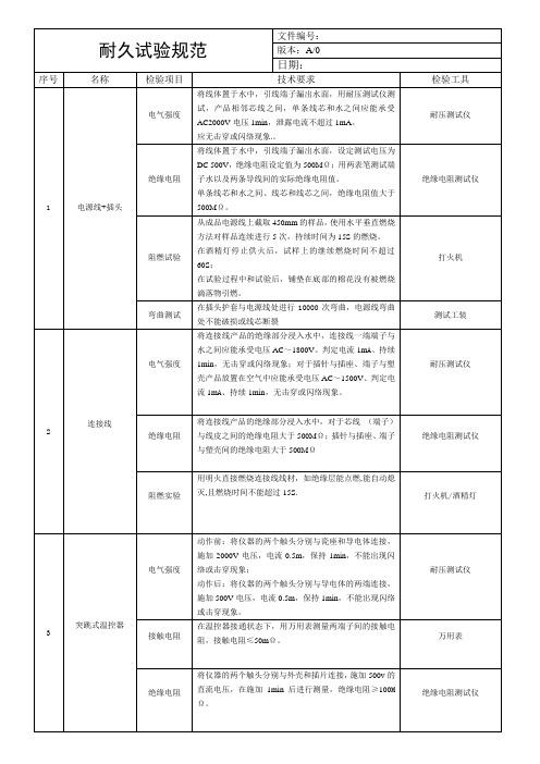 耐久试验规范