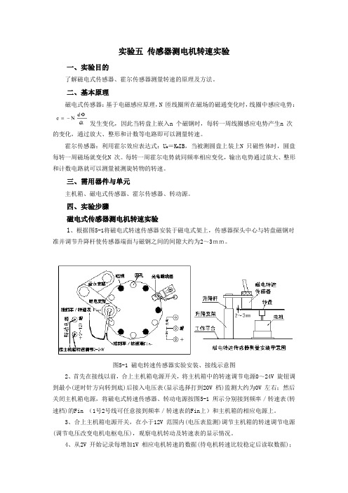 传感器测电机转速实验