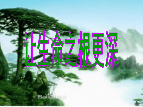 八年级政治下册 第一单元 第二课 第2框《让生命之根更深》课件 人民版