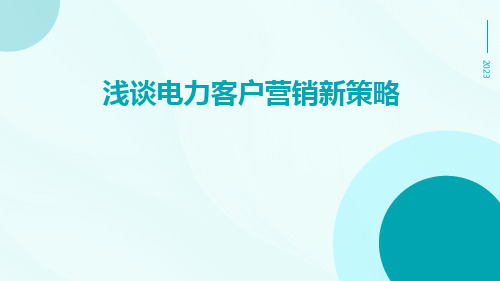 浅谈电力客户营销新策略