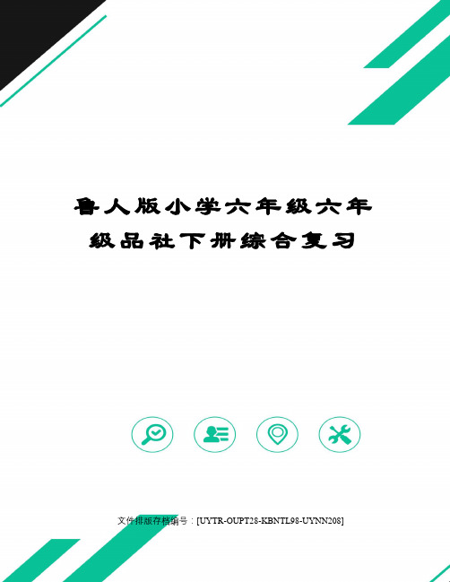 鲁人版小学六年级六年级品社下册综合复习