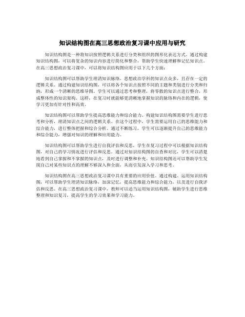 知识结构图在高三思想政治复习课中应用与研究