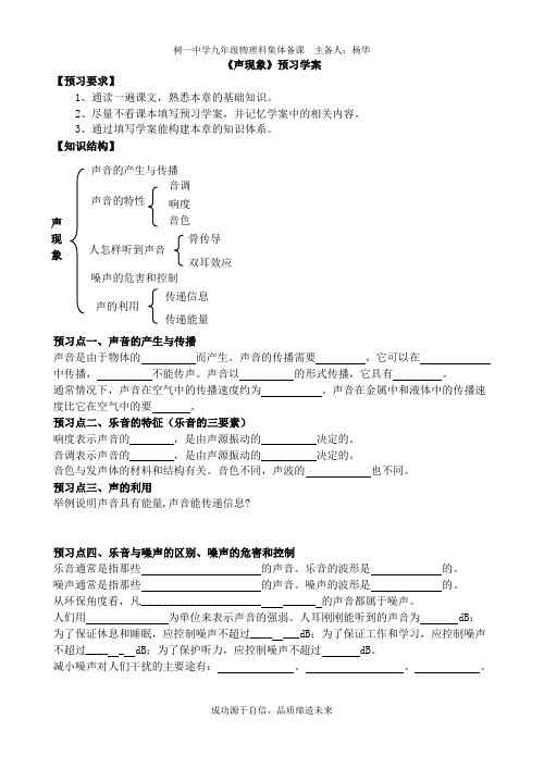 声现象复习学案2016.2