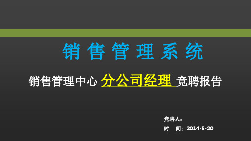 分公司经理竞聘报告ppt课件