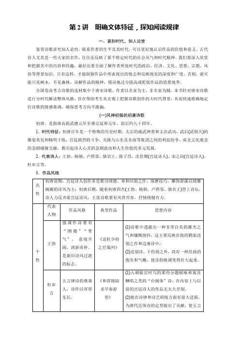 2020版高考语文名师大一轮复习讲义：第2部分 专题10 第2讲 明确文体特征 含答案