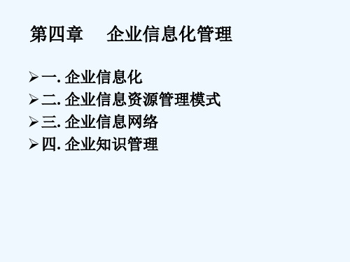 企业信息资源管理第四章企业信息化管理资料