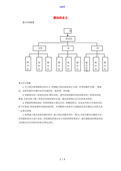 高中数学 1.1 算法的含义教案 苏教版必修3-苏教版高中必修3数学教案