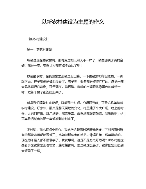 以新农村建设为主题的作文