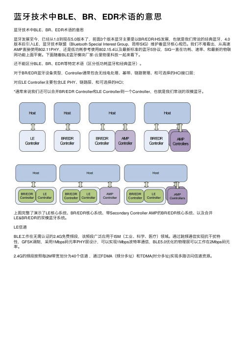 蓝牙技术中BLE、BR、EDR术语的意思