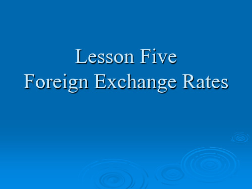 5.foreign exchange rate 金融英语