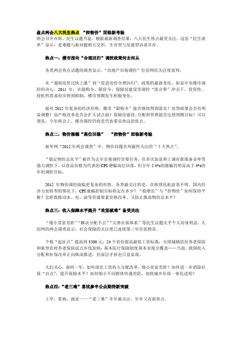 2012两会热点问题
