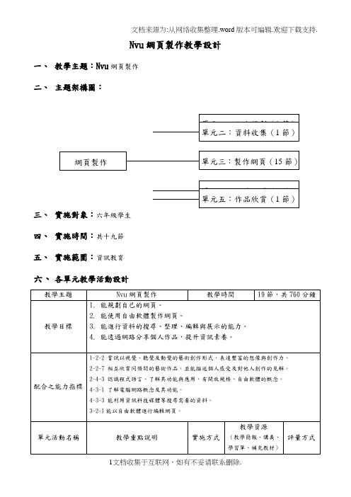 Nvu网页制作教学设计