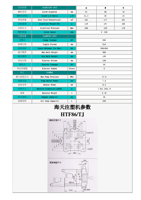 海天注塑机参数(DOC)