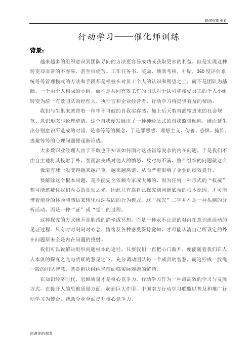 行动学习——催化师训练 .doc