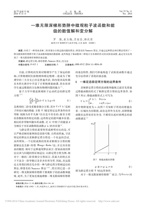 一维无限深梯形势阱中微观粒子波函数和能级的数值解和变分解_罗强_姜玉梅_苏垣昌_