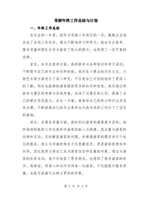 导游年终工作总结与计划