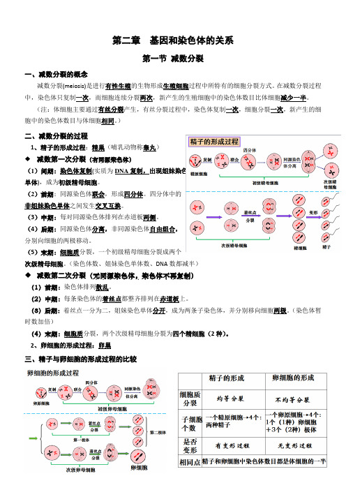 高中生物必修二-第二章-知识点总结