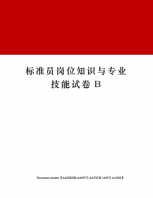 标准员岗位知识与专业技能试卷B