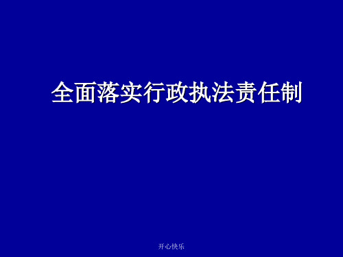 最新2019年全面落实行政执法责任制