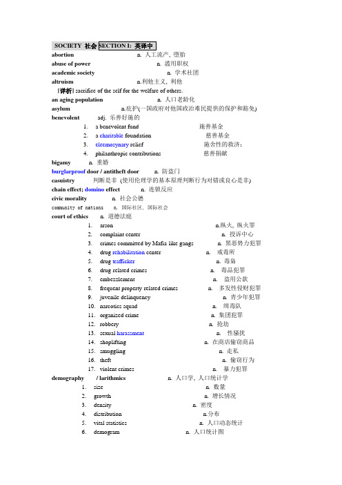 高口词汇society类