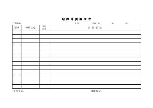 野外勘探表格