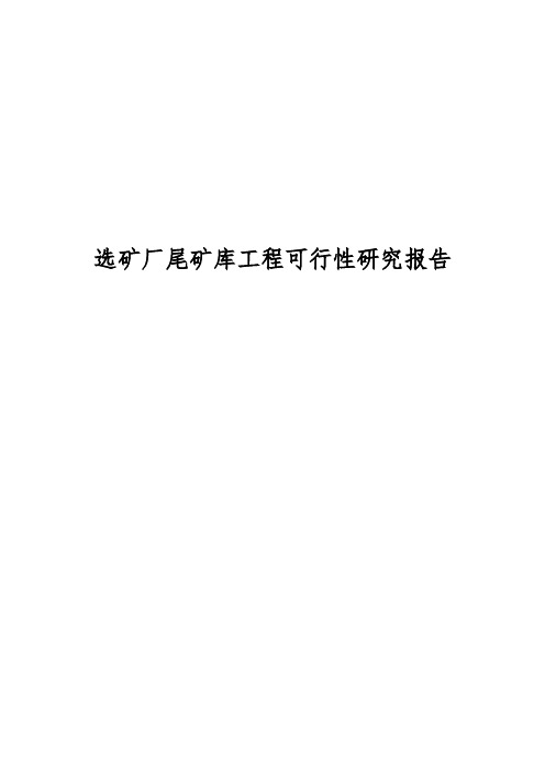 选矿厂尾矿库工程可行性实施报告