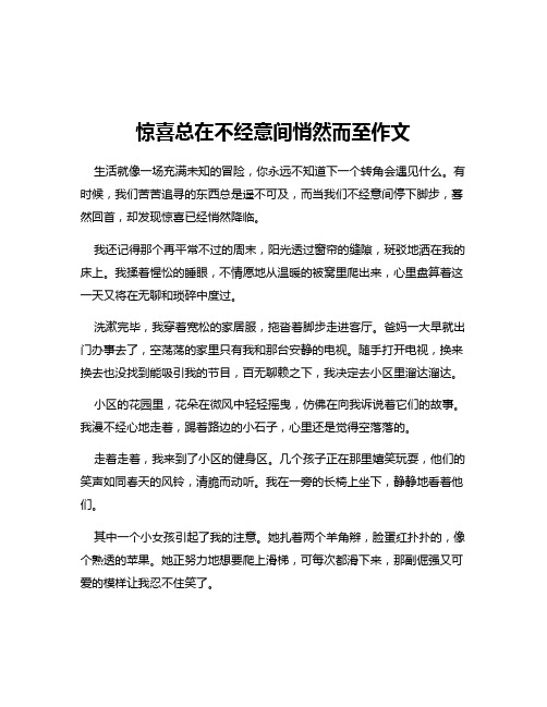 惊喜总在不经意间悄然而至作文