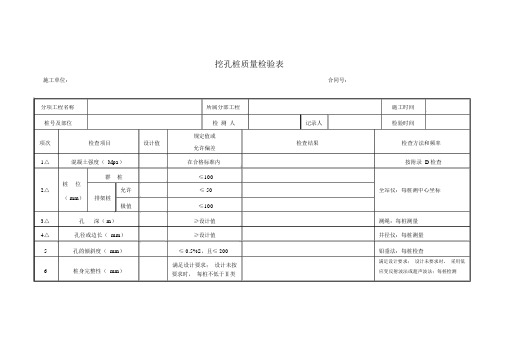 挖孔桩质量检验表