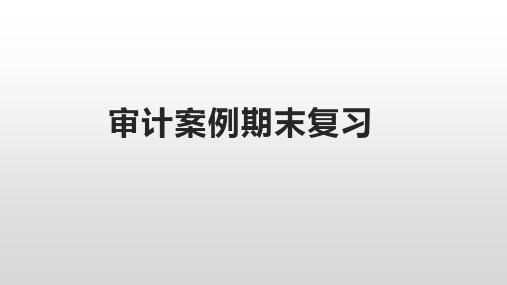 审计期末复习案例分析