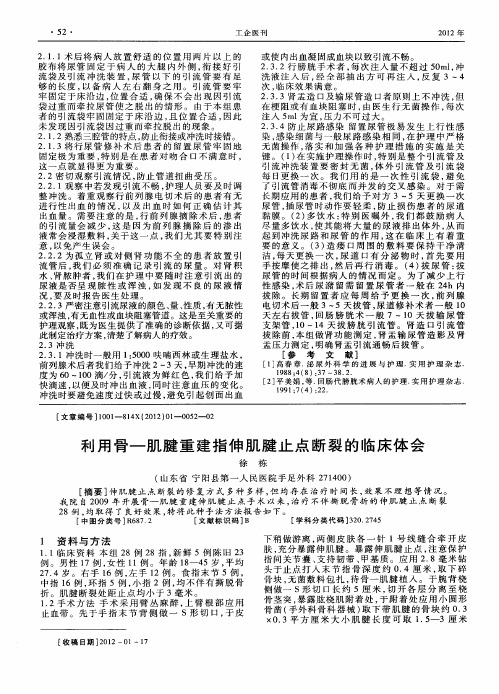 利用骨—肌腱重建指伸肌腱止点断裂的临床体会