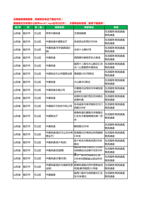 2020新版山东省临沂市兰山区中通快递工商企业公司商家名录名单黄页联系方式电话大全45家