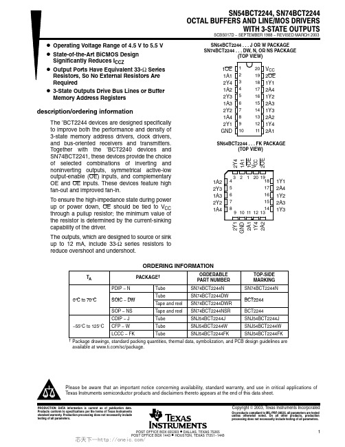 SN74BCT2244NSR,SN74BCT2244NSRE4,SN74BCT2244NSRG4,SN74BCT2244N,SN74BCT2244NE4, 规格书,Datasheet 资料