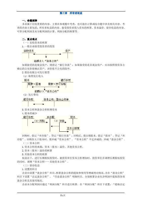 2012初级会计实务 第三章 所有者权益【习题+解析】