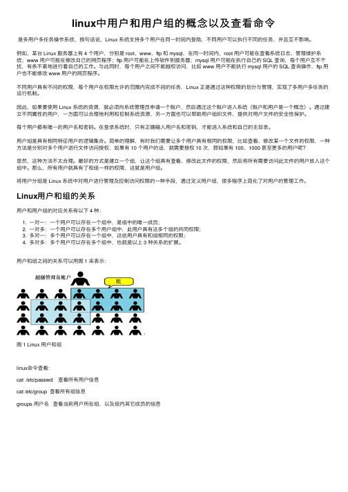 linux中用户和用户组的概念以及查看命令