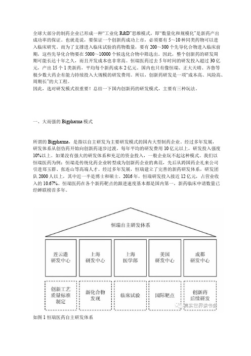 国内创新药研发及CRO创新模式深度分析