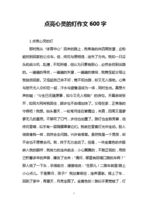 点亮心灵的灯作文600字